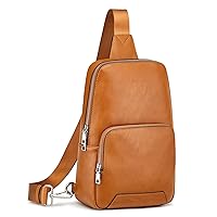 S-ZONE Sling Bag for Women Men RFID Blocking Genuine Leather Crossbody Backpack Purses Fashion Travel Chest Daypack Ladies