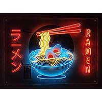 Japanese Noodle Bowl Neon Light Sign, Handmade Ramen Bowl EL Wire Neon Sign, Ranmen Sign, Retro Wall Decor, Wall Art, Room Decor