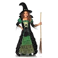 Leg Avenue Girl's 2 Pc Storybook Witch Costume with Dress, Hat