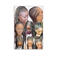 QYSHVT Hair Braiding Poster African Hair Braiding Poster Hair Salon Poster Canvas Painting Wall Art Poster for Bedroom Living Room Decor 16x24inch(40x60cm) Unframe-style