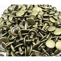 Bronze Double Cap Rivets Plane Cap 6mm and Post 4mm Pack of 200 Sets