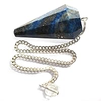 Healing Gemstone Crystal Point Pendulum - Divination, Dowsing, Scrying (Lapis Lazuli) by Green Cross Toad
