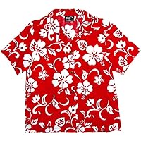 RJC Women's Hibiscus Pareo Hawaiian Camp Shirt