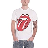 XXL White Men's The Rolling Stones Classic Tongue T-shirt