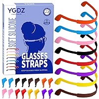 YGDZ Glasses Strap, 8 Pack Kids Eyeglasses Sunglasses String Strap Glasses Band Holder Eyewear Retainer, Silicone Elastic Sports Toddlers Glasses Strap with Ear Grip Hooks, 8 Colors