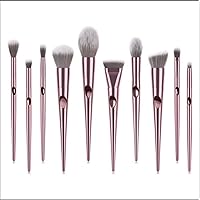 10 piece Cruelty Free Pink Comfortable Handle Synthetic Hair Makeup Brush Set