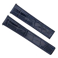 Ewatchparts 19MM LEATHER WATCH STRAP BAND COMPATIBLE WITH CARTIER TANK FRANCAISE 19MM/16MM BLUE QUALITY