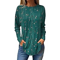 Blouses for Women Casual Fall Velvet Pocket 3/4 Length Sleeve Womens Tops Tee Shirts for Women Fall Casual