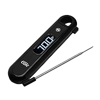 CDN DTF572 ProAccurate® Digital Thermometer - Folding Thermocouple Thermometer - Backlit Easy to Read Display - Stainless Steel Thin Tip Probe, Black