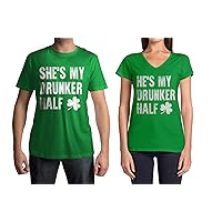 Threadrock My Drunker Half St. Patrick's Day Men's & Women's Matching Couples T-Shirt Set