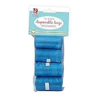 Tie 'N Toss Disposable Diaper Bag Refill Rolls - Diaper and Dog Poop Bags - 60 Large Bags - Easy Tear - Blue