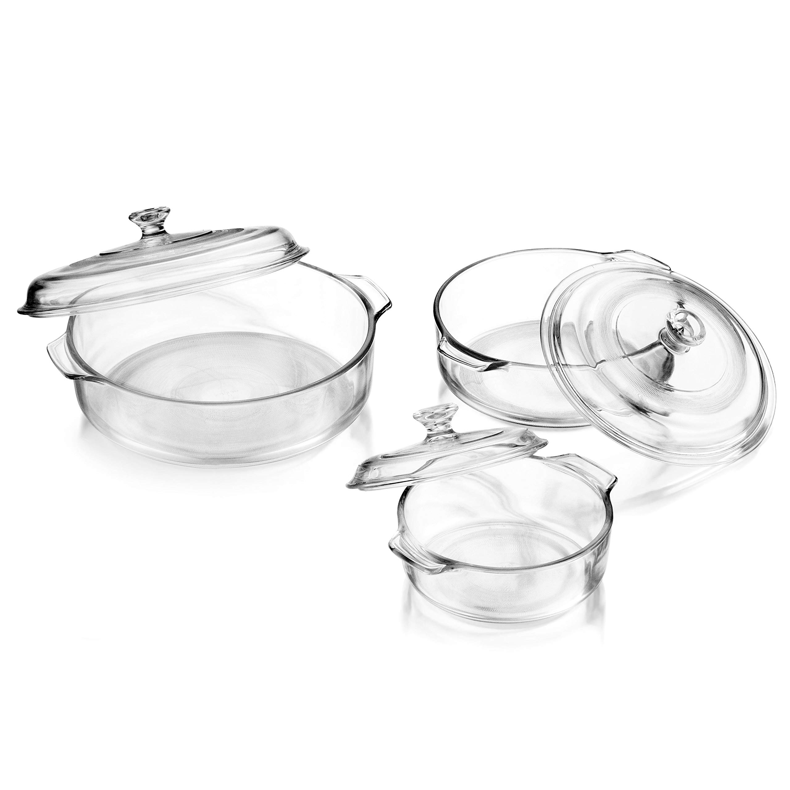 Libbey Baker's Basics 3-Piece Glass Casserole Baking Dish Set with Glass Covers