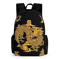 Traditional Eastern Dragons 17 Inch Laptop Backpack Large Capacity Daypack Travel Shoulder Bag for Men&Women