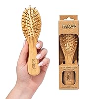 Tada Natural Beauty Bamboo Hair Brush l Wooden Comb l Bamboo Brushes for Wet Dry Curly Thick Straight Hair l Detangling Hairbrush for Women, Men, and Kids (Mini Wood Brush)