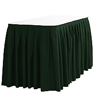Table Skirt for 8 ft Rectangular Table-21 ft Hunter Green Table Skirting Polyester Cloth-Wrinkle Resistant Pleated Banquet Tablecloth