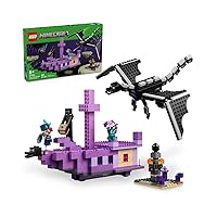 LEGO Minecraft The Ender Dragon and the End Ship, Dragon Toys for Kids, Game Themed Building Kit, Role Play Gift for Boys and Girls from 8 Years 21264