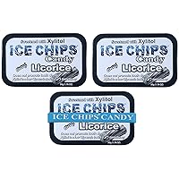 ICE CHIPS Xylitol Candy Tins (Licorice, 3 Pack) - Includes BAND as shown