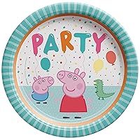 Peppa Pig Confetti Party Round Plates - 9