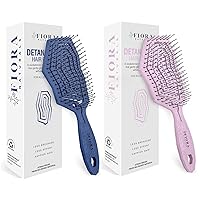 Fiora Naturals Hair Detangling Brush -100% Bio-Friendly Detangler hair brush w/Ultra-soft Bristles- Glide Through Tangles with Ease, (Navy Blue & Pink)