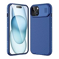 Nillkin for iPhone 15 Case with Sliding Camera Cover, Slim Shockproof Protective Phone Case, [Upgraded Lens Protection], [Hard PC+TPU Bumper], [Anti-Fingerprint], 6.1