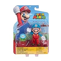 Nintendo Super Mario 4-Inch Ice Mario Poseable Figure with Ice Flower Accessory. Ages 3+ (Officially licensed)