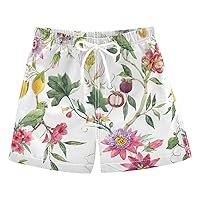 Exotic Flowers Orchid Lemon Boy's Swim Trunks Board Shorts Boy Kids Toddler Beach Swimwear Bottom Pants 2T