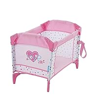 Hauck Love Heart Doll Pack and Play Yard, Folds for Easy Storage and Travel, Fits Dolls Up to 16 inches (D90723), Toy for Age 3 and Up, Care for Baby Doll Sleeping Role Play,Pink, Small