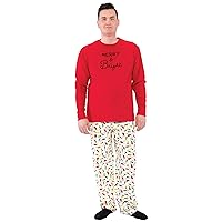Touched by Nature Unisex Holiday Pajamas, Merry And Bright Men, Men Medium