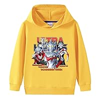OYLIE Toddlers/Kids Ultraman Pullover Hoodies Long Sleeve Tops with Hood-Classic Hooded Sweatshirt(3-10Y)