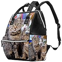 Cats Diaper Bag Backpack Baby Nappy Changing Bags Multi Function Large Capacity Travel Bag