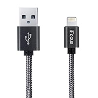 iFocus Electronics Lightning Charge & Sync Cable for iPhones, iPods, and iPads, 1-Meter, Grey