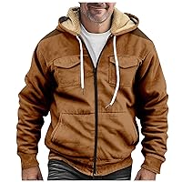 Jackets For Men,Winter Full Zip Sherpa Fleece Coats Oversize Thickened Fashion Warm Casual Long Sleeve Jackets