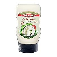 Lebanese Garlic Sauce 9.34 Fl Oz Squeezable Bottle Authentic Middle Eastern Creamy Garlic Dressing Great for Shawarma Falafel & More