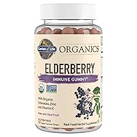 Organics Elderberry Gummies for Adults & Kids - Immune Support Supplement with Organic Fruit, Herbal Blend, Elderberry, Echinacea, Zinc, Vitamin C, 120 Vegan Gluten Free Gummies
