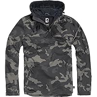 Brandit Individual Wear Men's Windbreaker Fall Jacket, with 100% Polyester, Water & Wind Resistant, and Zip Pockets, Dark Camo - X-Large