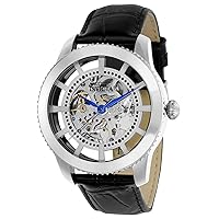 Invicta Men's Vintage Automatic Stainless Steel and Leather Casual Watch, Color:Black (Model: 22570)