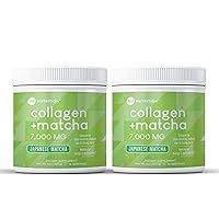 Matcha Hydrolyzed Collagen Peptides Powder, Japanese Matcha Green Tea for Gut Health, Joint Support, Energy, Hair Skin & Nails, Gluten Free, Keto Friendly, Paleo, Non GMO (8oz (2 Count))