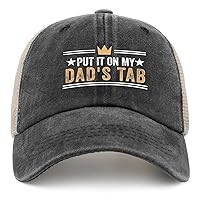 Put It On My Dads Tab Hat Men Cute Baseball Hat for Men AllBlack Cycling Caps with Design for Welders