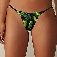 Pickle Cucumbers Women's G-String Sexy Thong Stretch T-Back Printed Underwear Panties