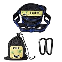 Hammock Straps for Trees - Set of Two 10ft Long, with 38 Loops & 2 Carabiners| Essential Hammock Accessories