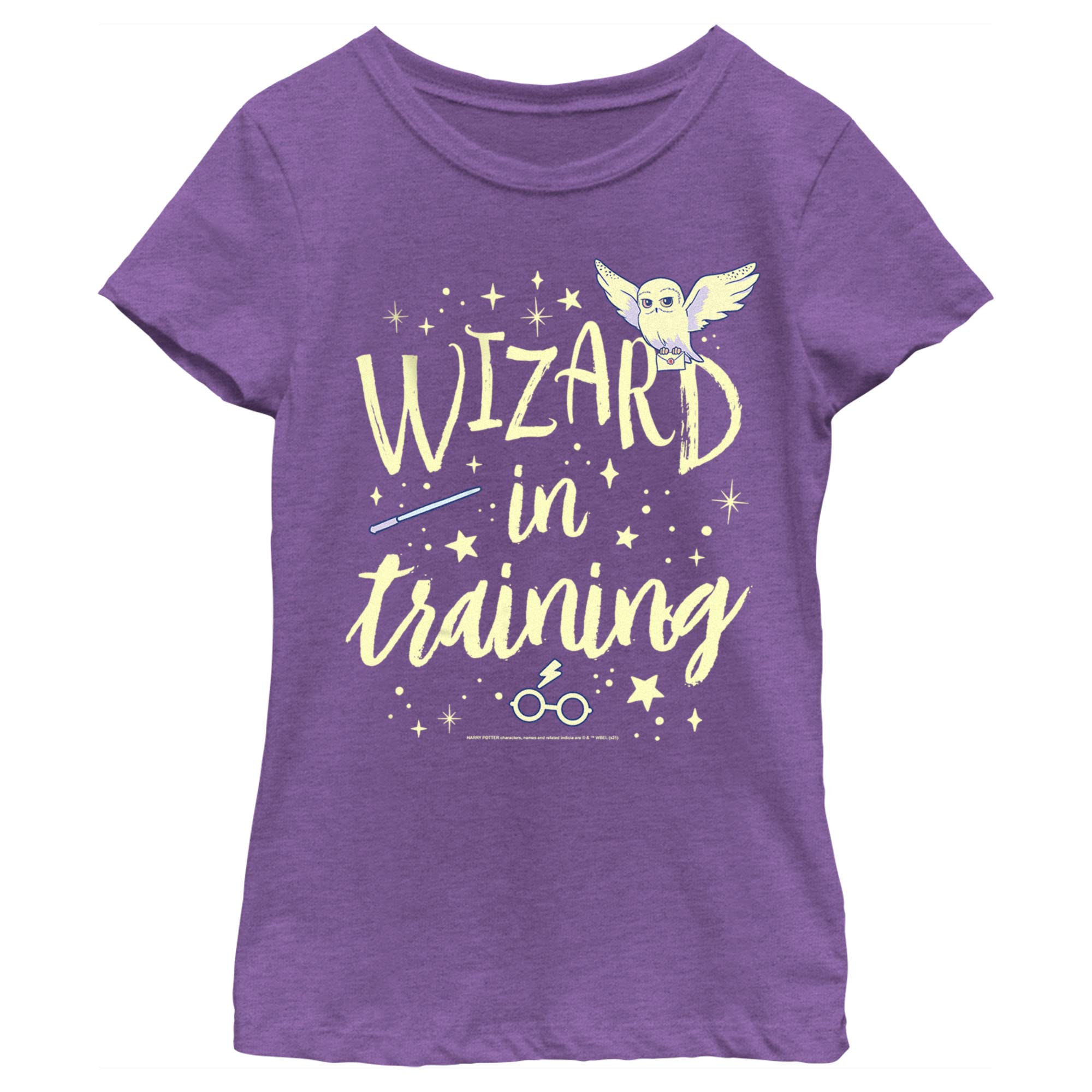 Harry Potter Girl's Wizard in Training T-Shirt, Pur Berry, Large