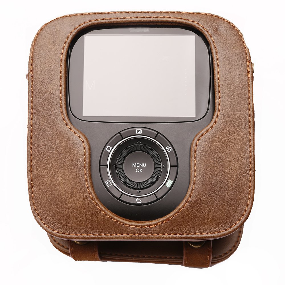 for Fujifilm Instax Square SQ10 Camera, Classic Vintage PU Leather Compact Case Bag with Adjustable Shoulder Strap to Protect Fuji instax SQ10 Camera by HelloHelio-Brown