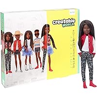 Creatable World Deluxe Character Kit DC-725 Customizable Doll with Black Braided Hair, 6 Pieces Doll Clothes, 3 Pairs Shoes and 2 Accessories, Creative Play for All Kids 6 Years Old and Up