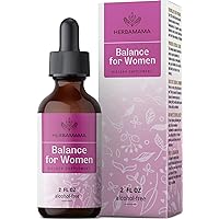 HERBAMAMA Balance for Women Liquid Extract - Menopause Supplements Tincture Support for Hot Flashes, Mood Swings, Menstrual Cramps & PMS Herbal Drops - Hormone Balance for Women - 2 Fl. Oz