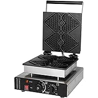 Waffle Maker Iron Machine, Electric, Commercial Waffle Iron with Non-stick Cooking Plates, Adjustable Temperature Control, Deep Fill Large Belgian Waffles, Cool Touch Handle, for Restaurants