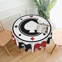 Funny Poker Card Round Tablecloth 60