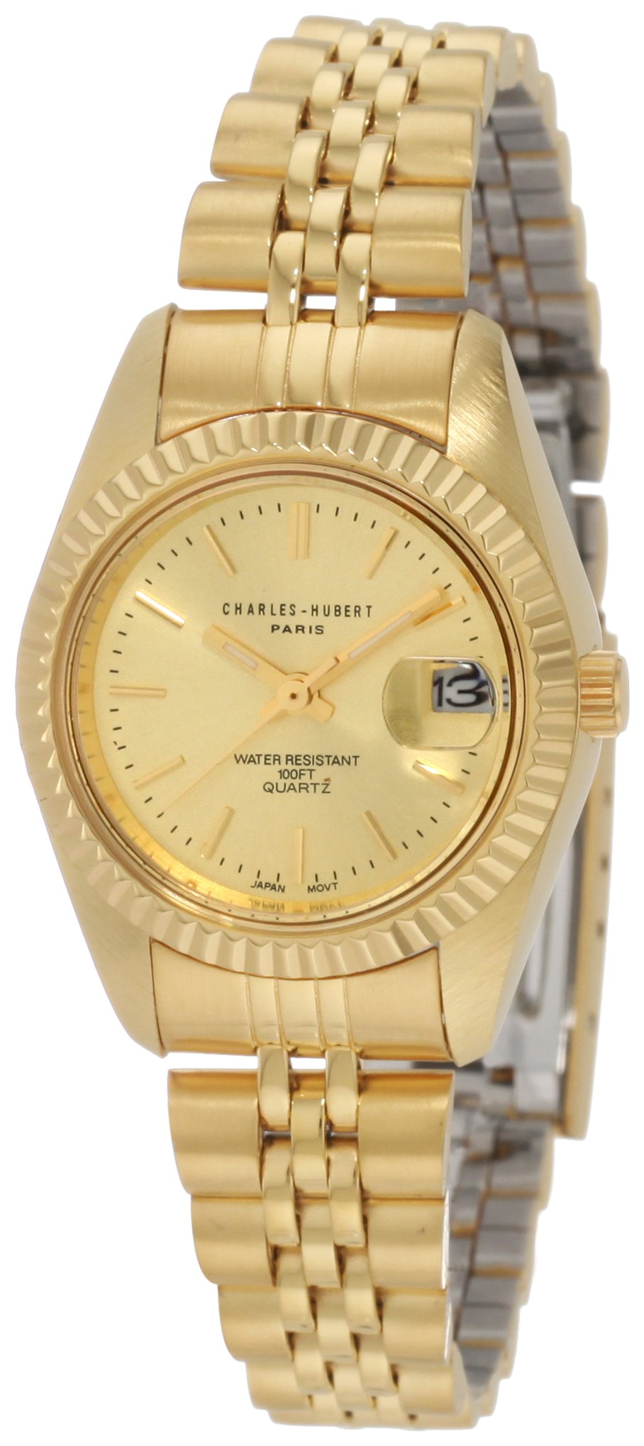 Charles-Hubert, Paris Women's 6444 Classic Collection Gold-Plated Stainless Steel Watch