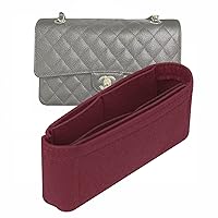 Bag Organizer Insert for Chanel Classic Flap Medium bag Shaper Purse Insert - Premium Handbag Felt Organizer 2009Claret-M