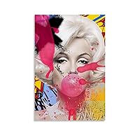 Girl Blowing Bubble Gum Art Pop Art Bubble Gum Modern Decor Wall Art Poster Poster Decorative Painting Canvas Wall Posters And Art Picture Print Modern Family Bedroom Decor Posters 24x36inch(60x90cm)