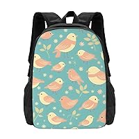 Birds Pattern Backpack Lightweight Simple Casual Backpack Shoulder Bags Large Capacity Laptop Backpack